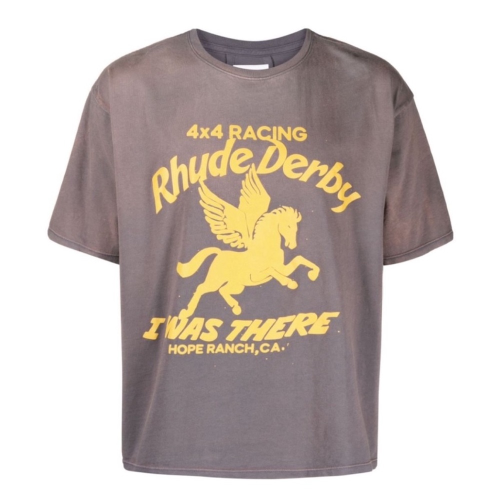 $330 Rhude Derby logo Tee. Vintage Grey. Size L perfect conditions..